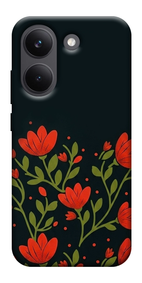 Чехол Червоний цвіт для Xiaomi Poco X8 Pro