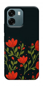 Чохол Червоний цвіт для Oppo A6