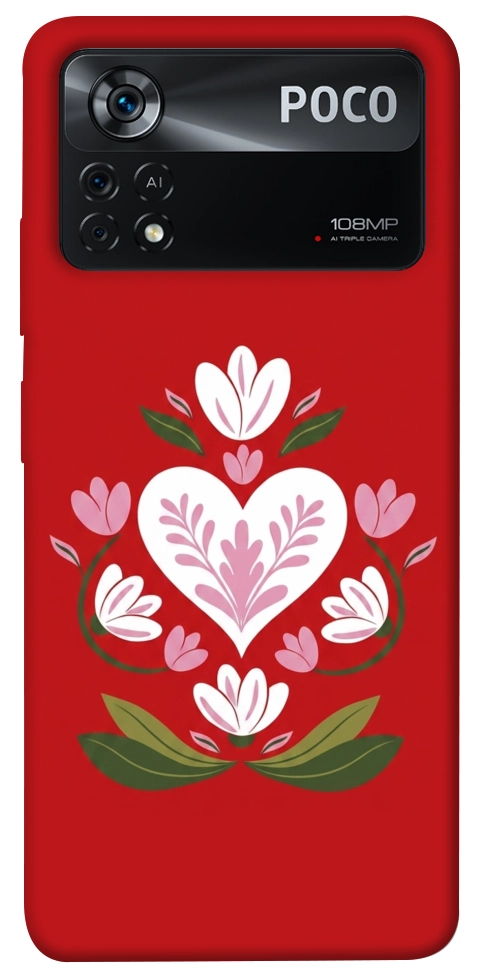 Чехол Квітуче серце для Xiaomi Poco X4 Pro