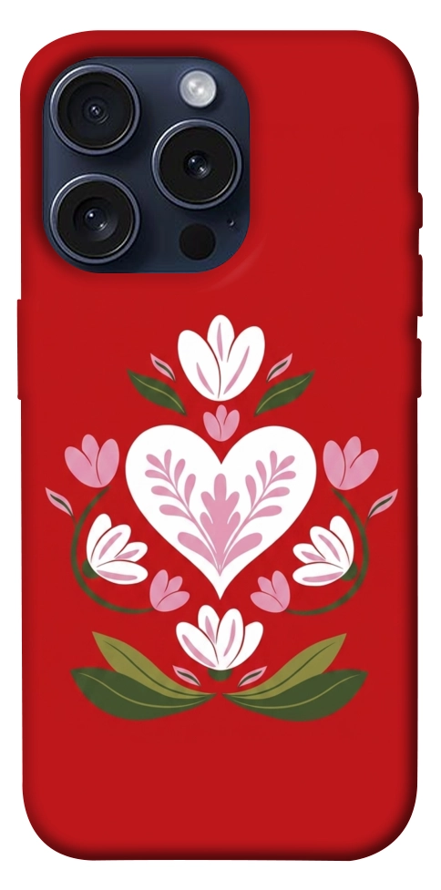 Чехол Квітуче серце для iPhone 15 Pro