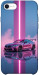 Чехол Pink neon car для iPhone SE (2020)