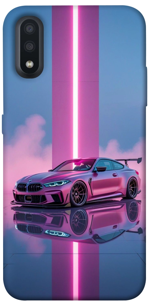 Чехол Pink neon car для Galaxy A01