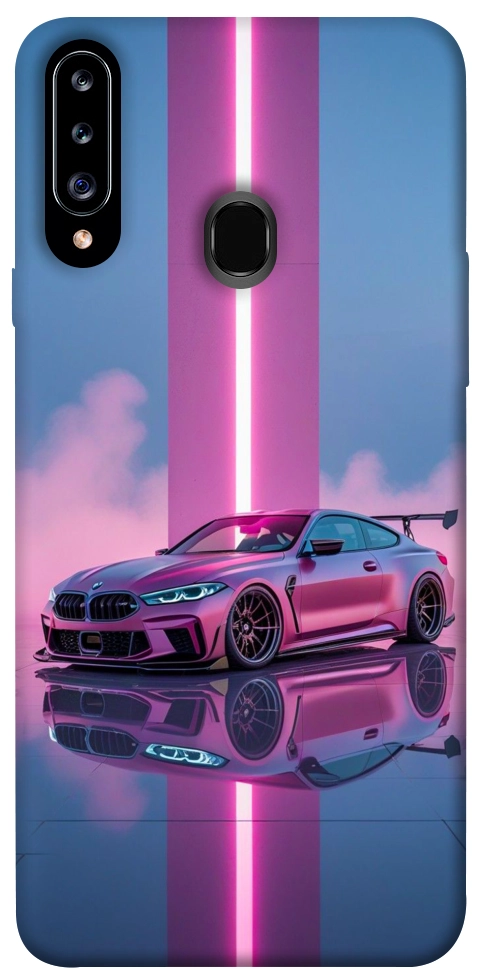 Чехол Pink neon car для Galaxy A20s (2019)
