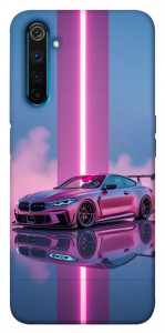 Чехол Pink neon car для Realme 6 Pro