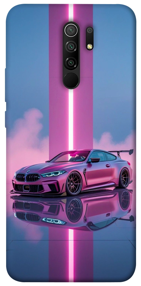 Чехол Pink neon car для Xiaomi Redmi 9