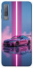 Чехол Pink neon car для Galaxy A7 (2018)