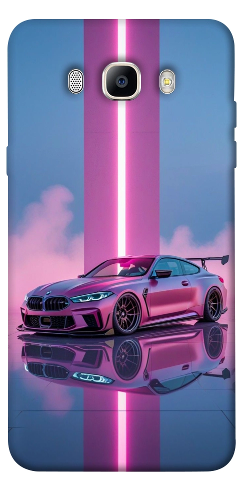 Чехол Pink neon car для Galaxy J7 (2016)