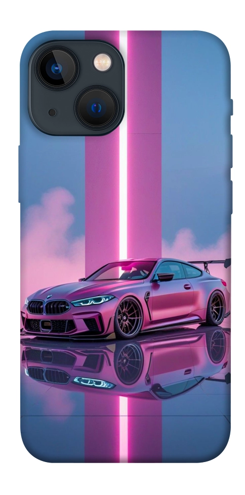 Чохол Pink neon car для iPhone 13 mini