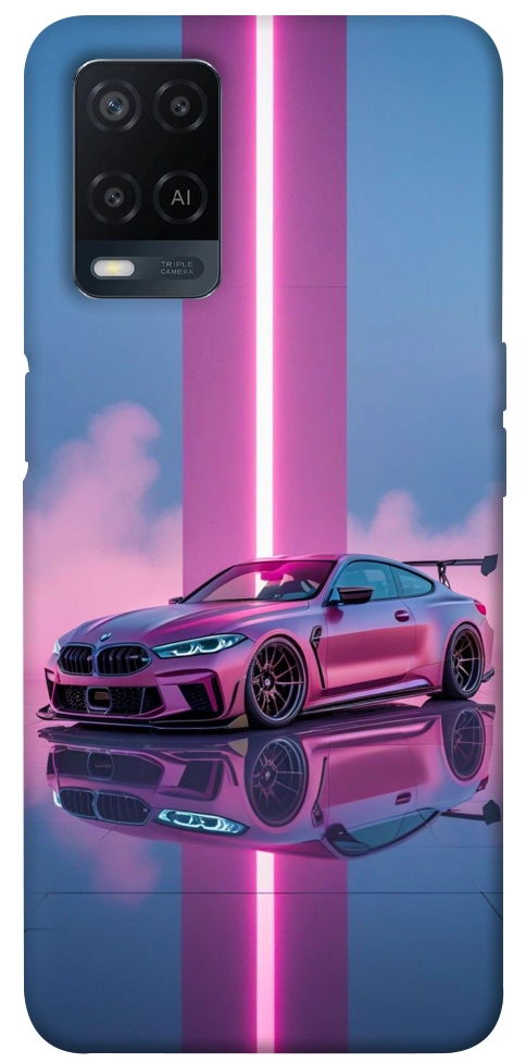 Чехол Pink neon car для Oppo A54 4G