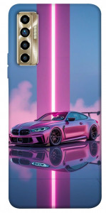 Чехол Pink neon car для TECNO Camon 17P