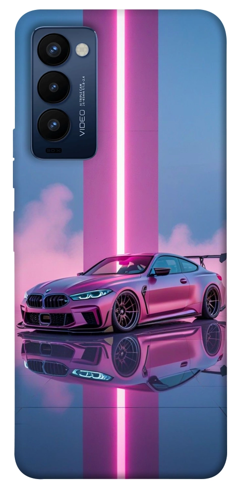 Чехол Pink neon car для TECNO Camon 18