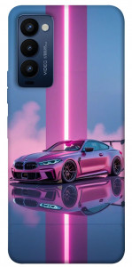 Чехол Pink neon car для Tecno Camon 18 P