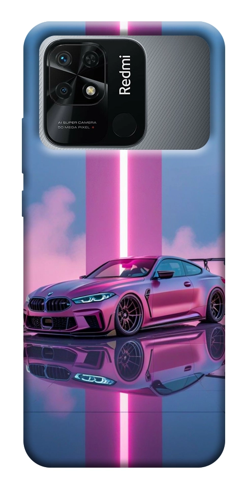 Чехол Pink neon car для Xiaomi Redmi 10C