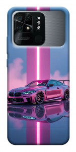 Чехол Pink neon car для Xiaomi Redmi 10C