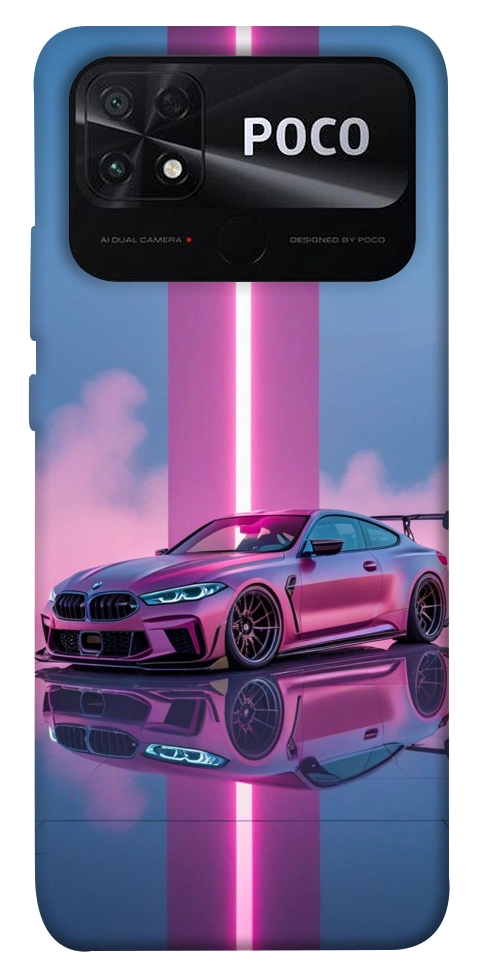 Чехол Pink neon car для Xiaomi Poco C40