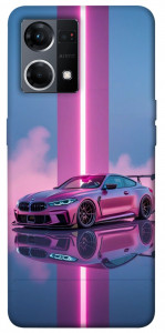 Чохол Pink neon car для Oppo Reno 7 4G