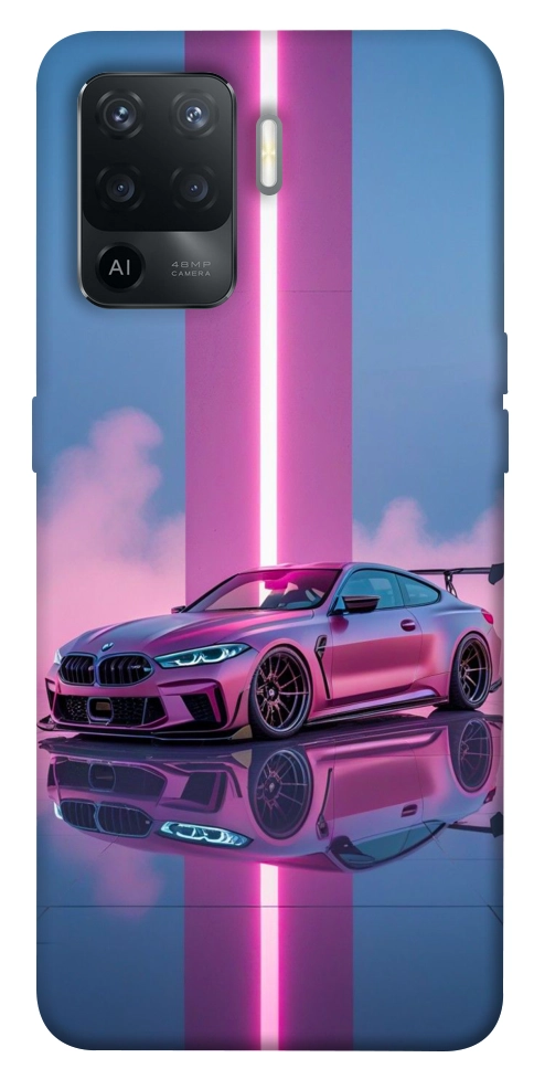 Чехол Pink neon car для Oppo Reno 5 Lite
