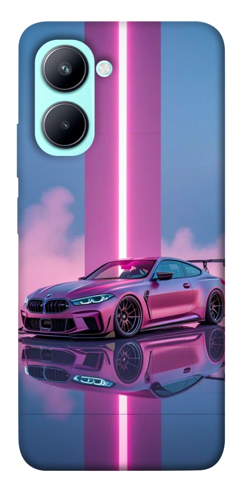 Чехол Pink neon car для Realme C33