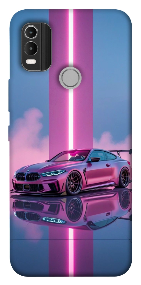 Чехол Pink neon car для Nokia C21 Plus