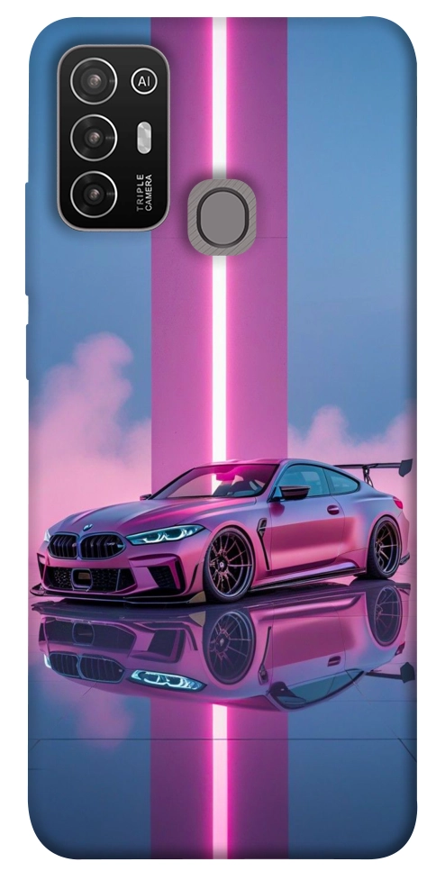 Чехол Pink neon car для ZTE Blade A52