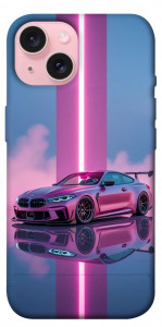 Чехол Pink neon car для iPhone 15