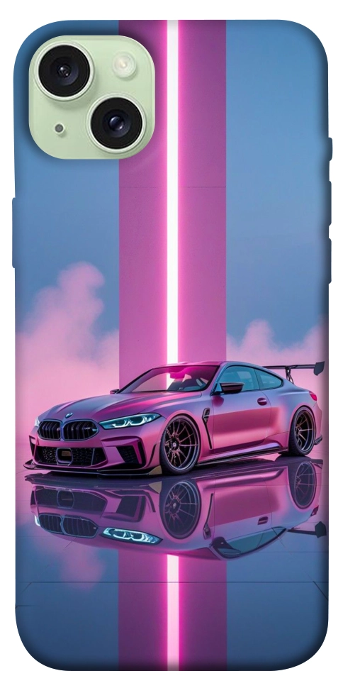 Чехол Pink neon car для iPhone 15 Plus
