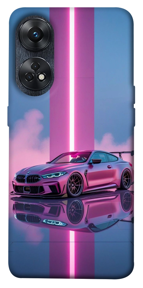 Чехол Pink neon car для Oppo Reno 8 T 4G