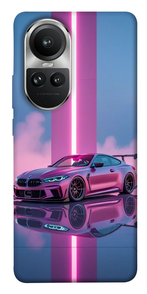 Чехол Pink neon car для Oppo Reno 10