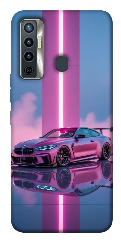 Чехол Pink neon car для TECNO Camon 17