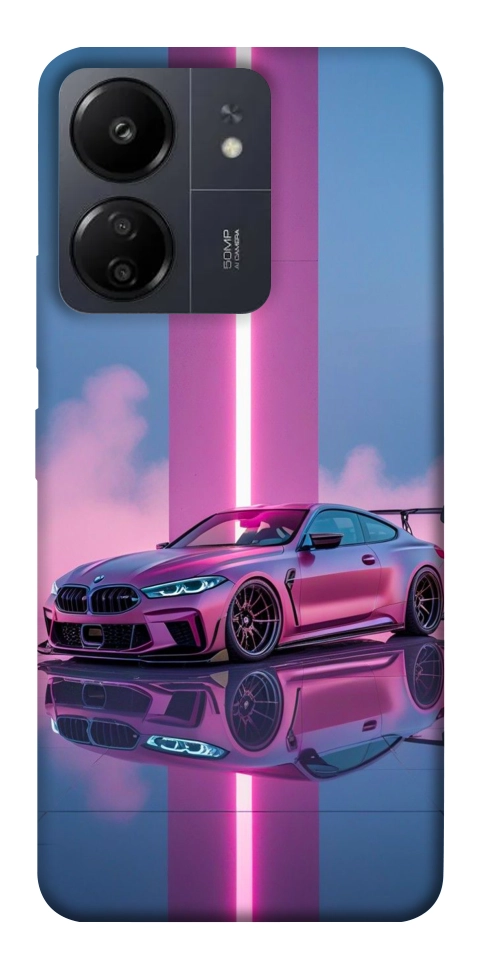 Чехол Pink neon car для Xiaomi Poco C65