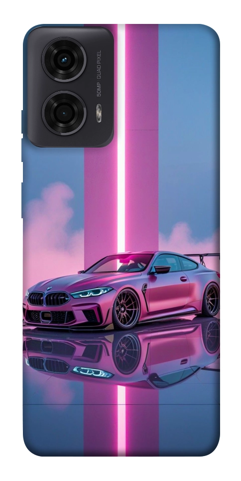 Чехол Pink neon car для Motorola Moto G04