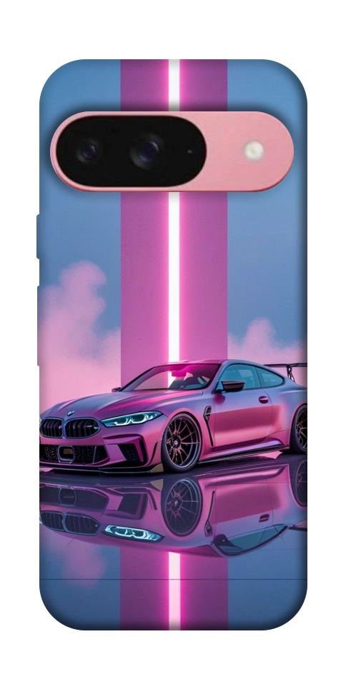 Чехол Pink neon car для Google Pixel 9