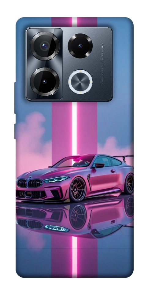 Чехол Pink neon car для Infinix Note 40 Pro 4G