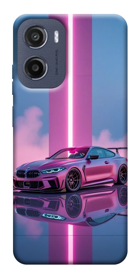 Чехол Pink neon car для Motorola Moto E15