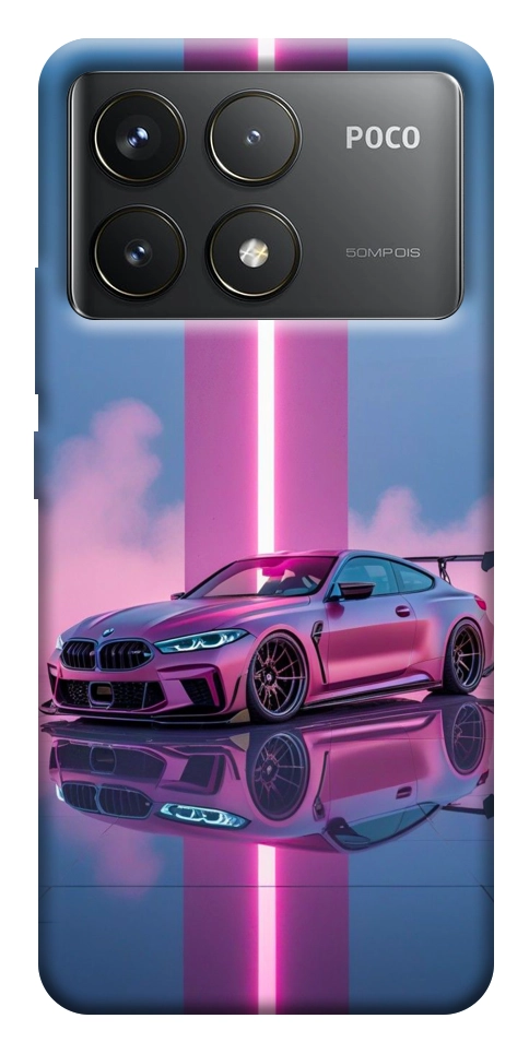 Чехол Pink neon car для Xiaomi Poco F6 Pro