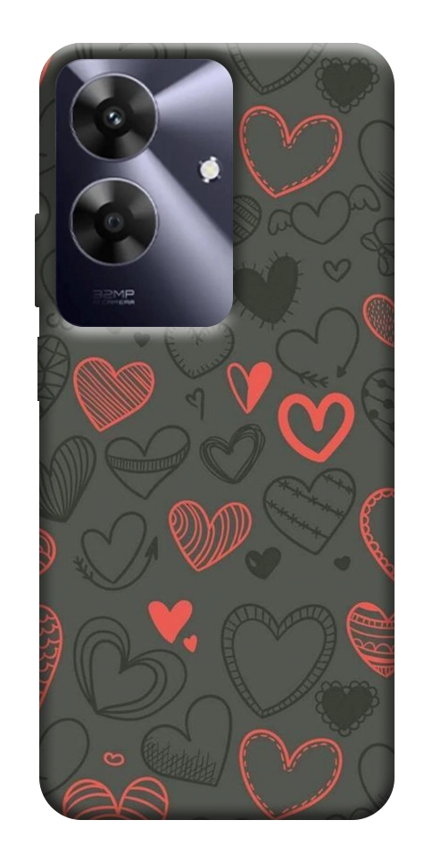 Чехол Милые сердца для Realme Note 60x