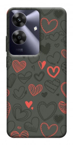 Чехол Милые сердца для Realme Note 60x