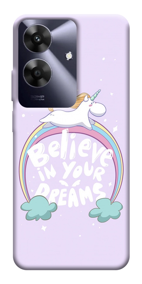 Чехол Believe in your dreams unicorn для Realme Note 60x