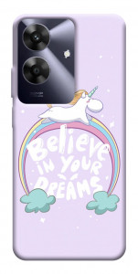Чехол Believe in your dreams unicorn для Realme Note 60x