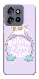 Чехол Believe in your dreams unicorn для Motorola Edge 60 Neo