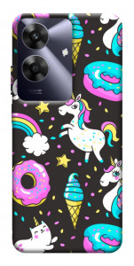 Чехол Паттерн единороги для Realme Note 60x
