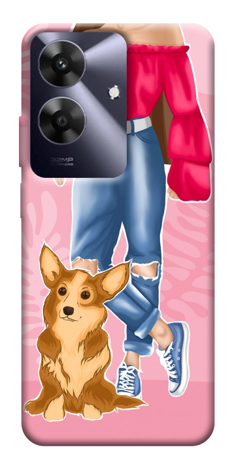Чехол Girl and corgi для Realme Note 60x