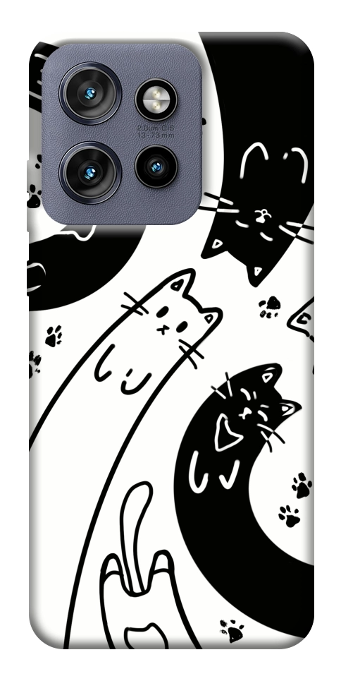 Чохол Чорно-білі коти для Motorola Edge 60 Neo