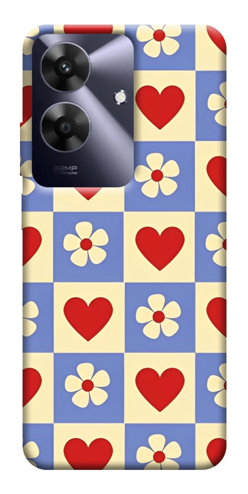 Чехол Сердечки-цветочки для Realme Note 60x