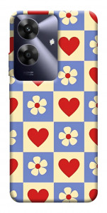 Чехол Сердечки-цветочки для Realme Note 60x