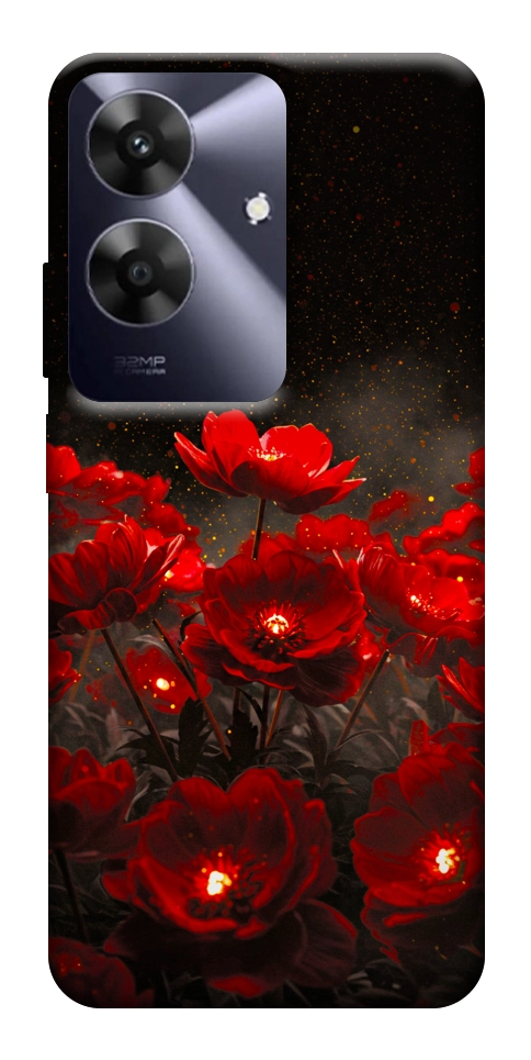 Чехол Burning flowers для Realme Note 60x