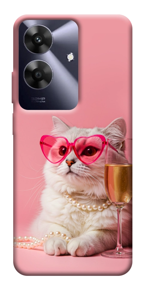 Чехол Pinky cat для Realme Note 60x