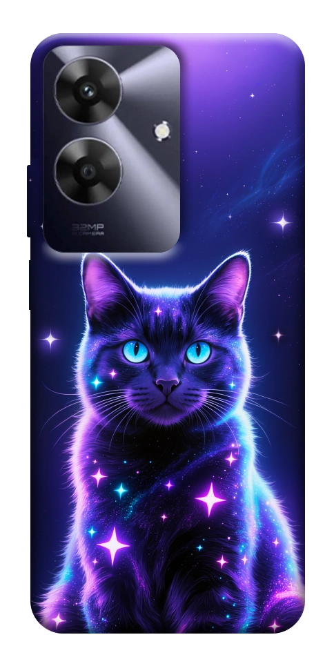 Чехол Galaxy purple cat для Realme Note 60x