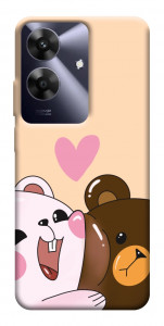 Чехол Медвежата для Realme Note 60x