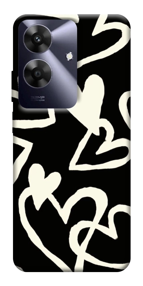 Чехол Black and white hearts для Realme Note 60x